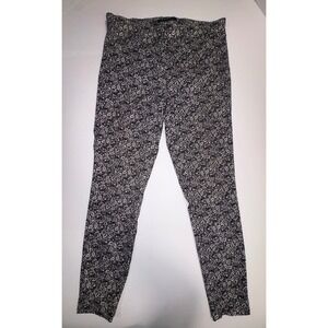 Jasmine & Juliana Women Black White Floral Rose Print Leggings Pants Size 10